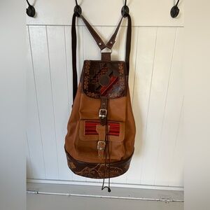 Puro cuero Multicolor Faux Leather  Backpack